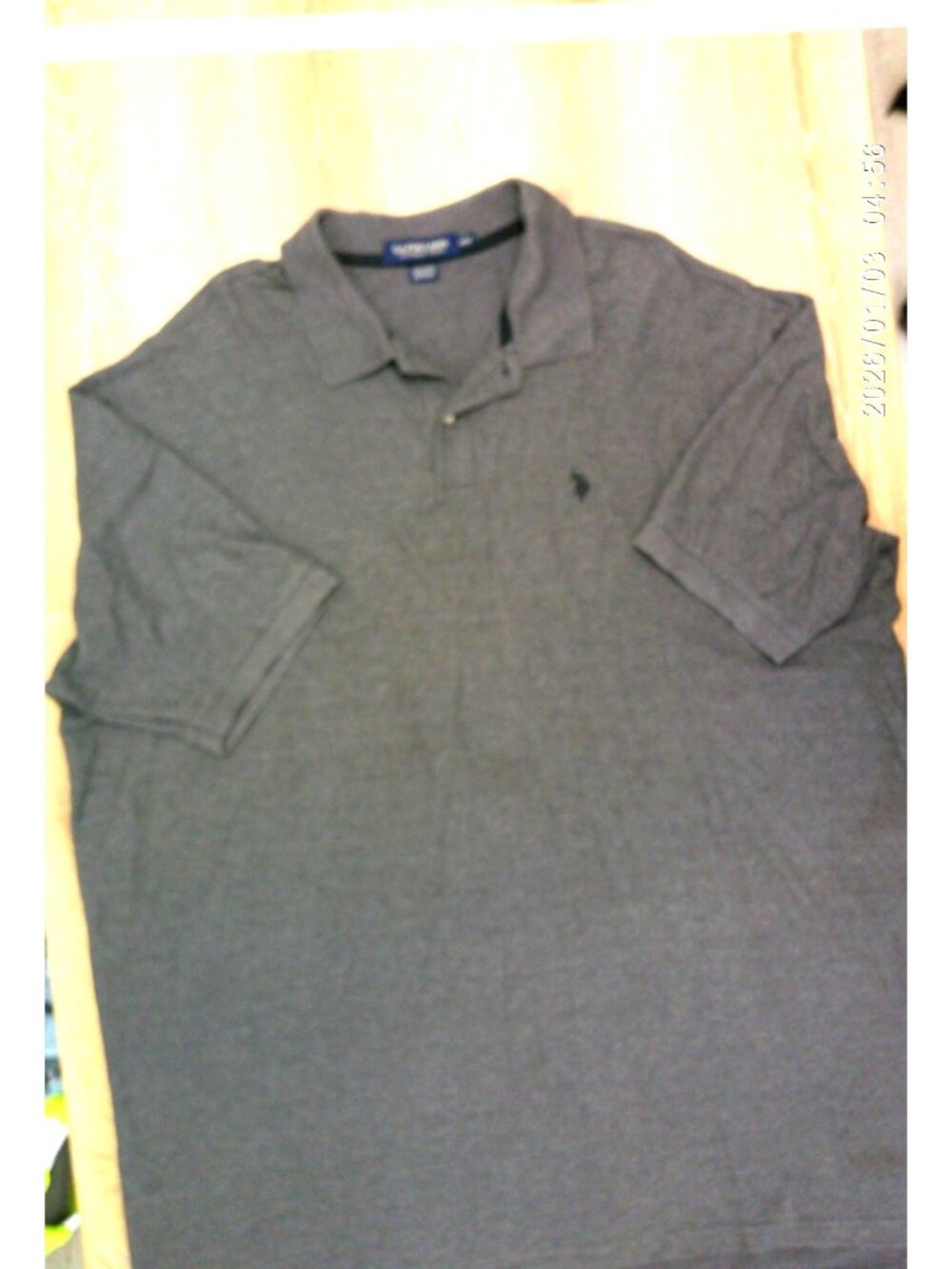 U.S. Polo Assn. Mens 4XLT Gray Ultimate Pique Polo Shirt Cotton Blend Casual Wea